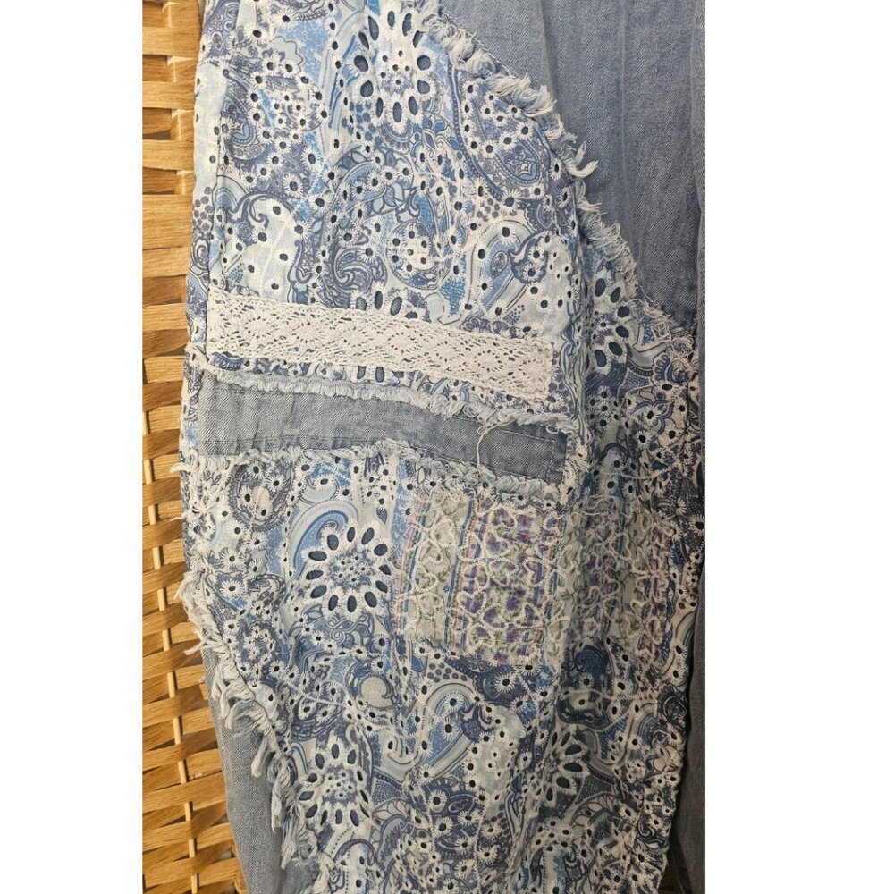 POL Patchwork Denim Jogger Pants Women's S NWOT - Picture 5 of 13